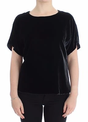 Blusa Camiseta Top Dolce & Gabbana Terciopelo Negro Cuello Redondo IT38 / US4 /XS PRECIO DE VENTA SUGERIDO POR EL FABRICANTE $820 Foto 1 de 4