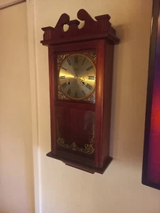 Vintage Wall Clock box 68x30x14 cm with new Quartz clock inside (modified) - Picture 1 of 19
