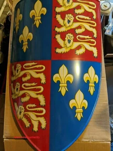 Escudo Medieval Calefacción Templario Hecho a Mano Escudo León Templario Diseño Colorido ME - Imagen 1 de 7