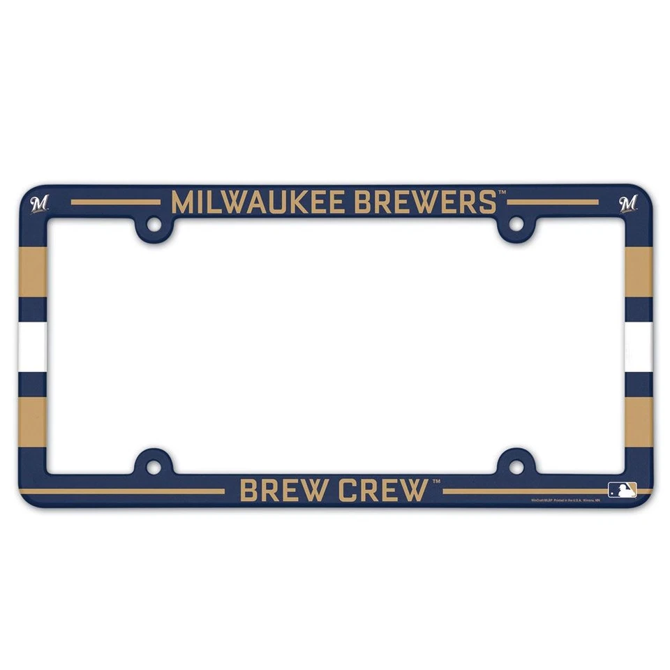 Milwaukee Brewers License Plate Frame Plastic Full Color Style - Image 1 of 1