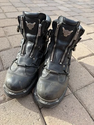 Botas de cuero Harley Davidson 91680 luz de freno negras talla 10 Foto 1 de 4
