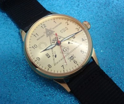 RAKETA USSR Masonic Vintage Mechanical Watch Serviced Mason Style  Visible - Photo 1/4
