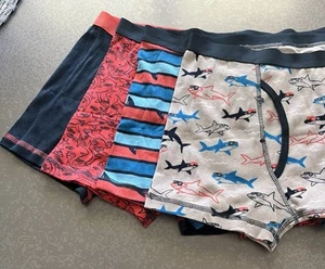 Cat & Jack Boy's 4 Pack 100% Cotton Boxer Briefs Size XL 14 Ocean Shark New - Picture 1 of 6