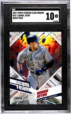 2021 Topps Stadium Club Chrome BTC-1 Derek Jeter Beam Team SGC 10 GEM MINT - Image 1 of 2