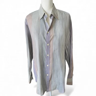 Paul Smith Pastel Multicolor Rayas Abotonadas Camisa Vestido Camisa Negocios Foto 1 de 4