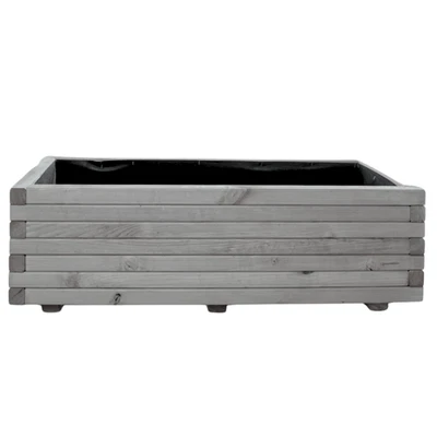 MEGA HOLZ Pflanzkübel Holz Rechteckig Kiefer - Grau Lasiert 40 -120 cm Blumenkasten