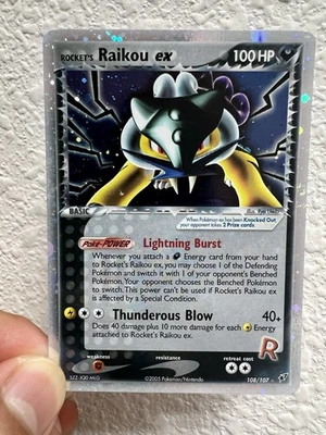 2005 Pokemon EX Deoxys Rockets Raikou EX Secret Rare Card 108/107 - Image 1 of 3