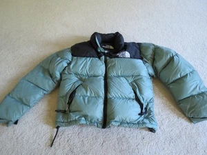 y2k style Womens North Face Nuptse Crop Goose Down Puffer Jacket Coat Small - Picture 1 of 16