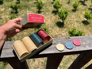 Fiches da poker in bachelite vincitrice vintage - Foto 1 di 3