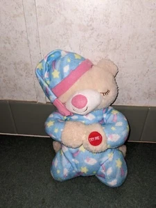 Goffa Teddybär Plüsch im blau Schlafanzug betet jetzt lege ich mich schlafen funktioniert - Bild 1 von 6