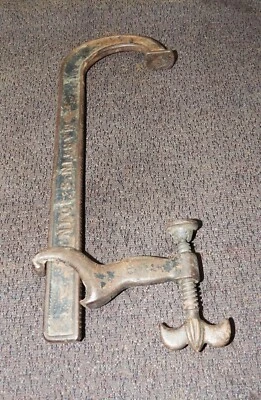 10" ANTIQUE VINTAGE  ADJUSTABLE C CLAMP, MARKED MARTINS # 4018 - Image 1 of 4