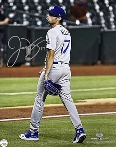 JOE KELLY DODGERS SIGNED 16X20 POUTY FACE VS ASTROS CARLOS CORREA PHOTO SILV PSA - Picture 1 of 3