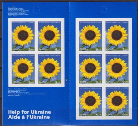 Canada 2022 Support Ukraine! Help for Ukraine! Sunflower MNH** booklet Cover