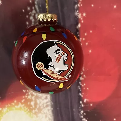 Florida SeminolesChristmas ornament glass ball.multicolor.12.5” Diameter - Image 1 of 4