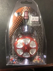 Keiti CNC Billet Gas Cap & Vent Stem - Red - Fits Honda CRF - Part # GC101R - Bild 1 von 2