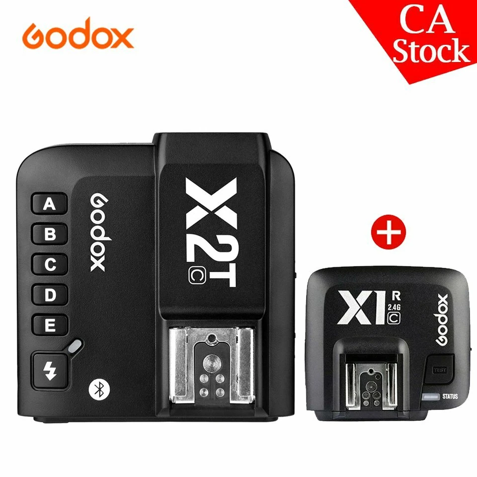 US Godox X2T-C 2.4G TTL HSS Bluetooth Flash Transmitter X1R-C Receiver Fr Canon