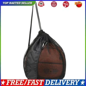 Single Ball Bag Mesh Carry Bag Drawstring Sling Back Bag Football Storage Bag - Picture 1 of 11