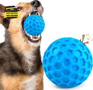 Squeaky Dog Toys for Aggressive Chewers, Indestructible Dog Balls for Aggressive - Picture 1 of 8