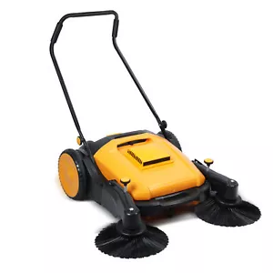 38-inch Walk-Behind Hand Push Floor Sweeper 12 Gal Waste Container - Picture 1 of 13