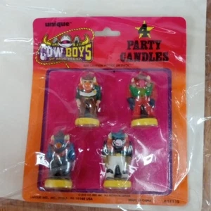 Wild West C. O. W. Cowboys of Moo Mesa 4 Party Kerzen Vintage 1993 Wilton Set - Bild 1 von 10