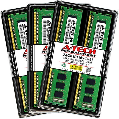 24GB 6x 4GB PC3-14900E ECC UDIMM ASUS RS700-E7/RS4 Memory RAM - Image 1 of 4
