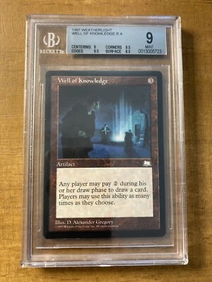 MTG✨WELL OF KNOWLEDGE✨Weatherlight BGS 9 MINT RARE Artifact 1997 Reserve List - Image 1 of 2