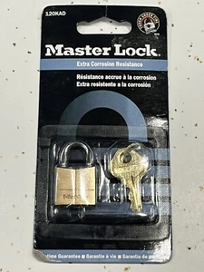 Master Lock Padlock Brass Body 120KAD - NOS Factory Sealed  - Picture 1 of 2