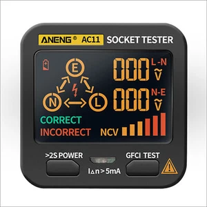 ANENG AC11 Socket Tester Electric Leakage Detector LCD Display Ground Wire B0B5 - Picture 1 of 11