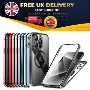 For Apple iPhone 16 15 Plus Pro Max 360 Full Body MagSafe Magnetic Metal Case - Picture 1 of 21