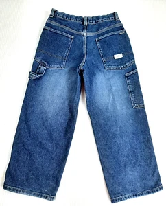 Y2K GAP Boy's Jeans Carpenter Husky Size 8 Ins 23 Blue Adjustable Cotton Logo - Picture 1 of 15