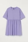 New H&M Discontinued Cotton Oversized Light purple Lilac Straight Smock Dress 