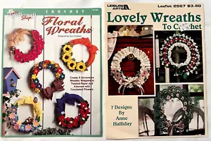 Lovely & Floral Wreaths Crochet Patterns Books Sunflowers Pansies Roses + RARE - Picture 1 of 2