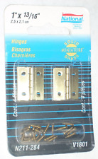 National N211-284 Mini Solid Brass Hinges 1 x13/16" w Hardware 2pk