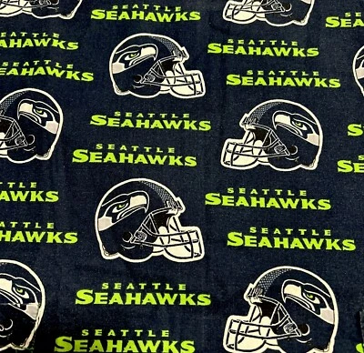 Seattle Seahawks Scrub top, 2 pockets, Tie Back, Side Slits, Size L . GO HAWKS - Image 1 of 4