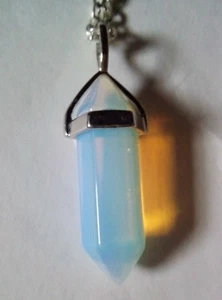 Ciondolo Doppia Punta OPALITE BITERMINATO Meditazione cristalloterapia OPALINA - Imagen 1 de 2