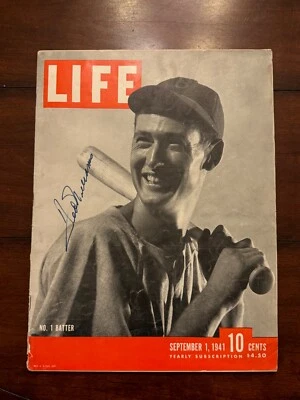 Revista Life autógrafo firmado por Ted Williams Boston Redsox Foto 1 de 4