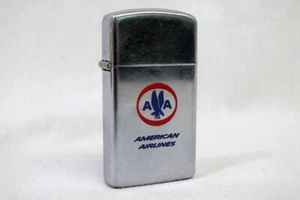 Vintage 1960s Zippo Lighter American Airlines Aviation Advertising Stainless - Picture 1 of 8