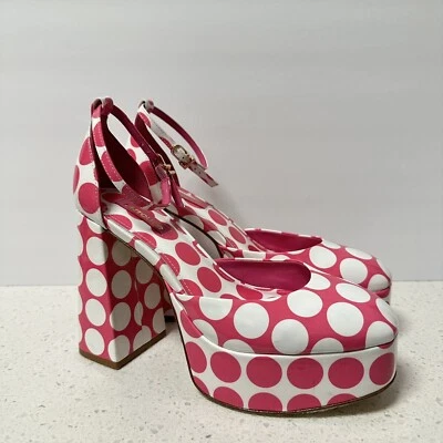 Larroude Ari Maryjane Bomba Plataforma Rosa Lunares Patente 7.5 Nuevo Foto 1 de 4