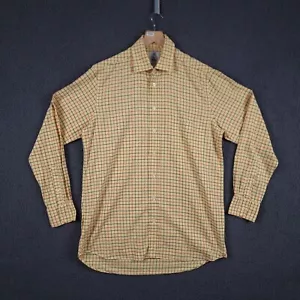 Camisa CORDINGS Para Hombre 15.5 39 Amarillo Algodón Cepillado Sarga Tattersall Cuadros Extendido - Imagen 1 de 10