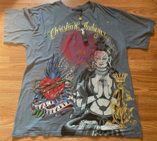 New Men’s Christian Audigier Los Angeles Jeweled Gray  T Shirt Size 2XL NWT