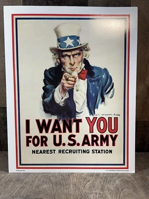 Póster de reclutamiento vintage original 1984 del Tío Sam te quiero para el ejército de Estados Unidos EE. UU. Foto 1 de 4