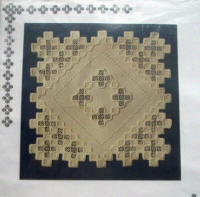 Winking Windows hardanger embroidery pattern doily - Image 1 of 3