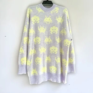 ZARA Jacquard Space Invaders ©Taito Oversized Knit Pollover Sweater Size M - Imagen 1 de 8