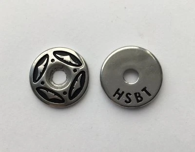 2 x Raised Swell Screw Cap, Zierscheibe Edelstahl 3/4"