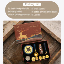 Wax Seal  Kit with 6pcs Seal  and Bottle of Wax Beads  D5B3