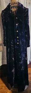 Vintage Sears Fashion Velvet-Purple Coat,Yellow Lining, Small/Med, Brass Buttons - Picture 1 of 6