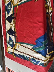"Bufanda de seda Brooks Brothers golf preppy ecuestre 34"" foulard enrollado a mano" - Imagen 1 de 7