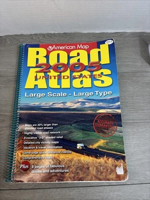 American Map 2005 United States Road Atlas Large Scale - Large Type Foto 1 de 4