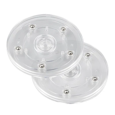 Paquete de 2 4 bandejas giratorias de acrílico con rodamientos de bolas Lazy Susan para Spice Ra... Foto 1 de 4