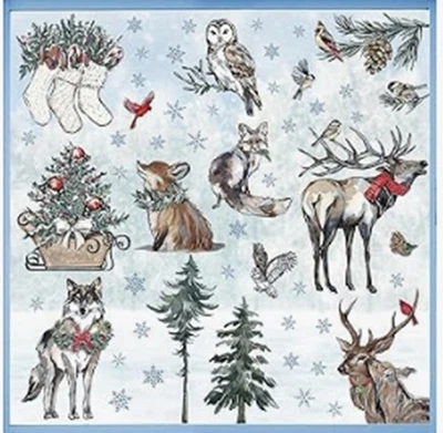 158 piezas. Bosque de Invierno Bosque Animales Ventana Adhesivos, 9 Hojas Reno Pino NUEVO Foto 1 de 3